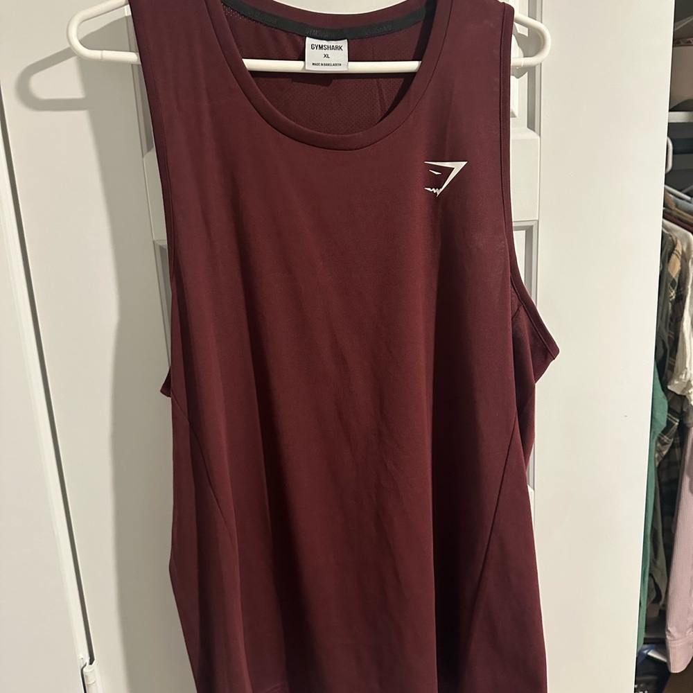 Gymshark Men’s Burgundy Tank Top - Sleeveless Performance Tee